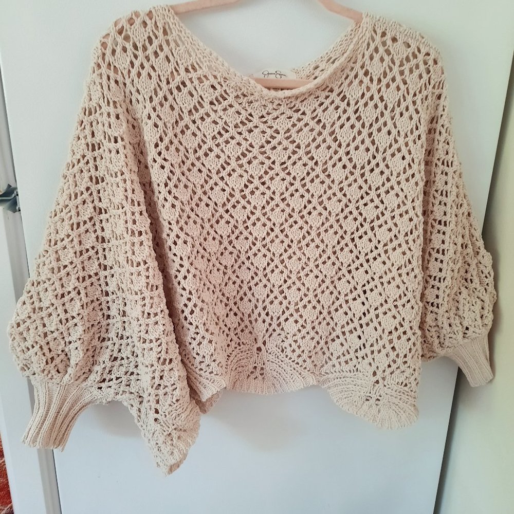 Soft and Cozy Jessica Simpson Crocheted Poncho Top